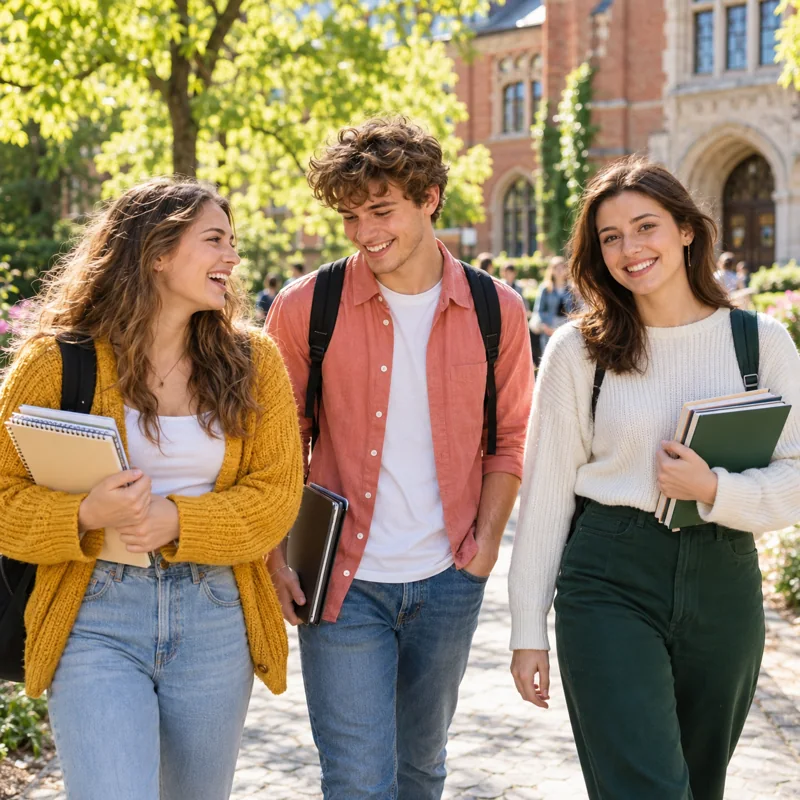 Studenci na kampusie uczelni