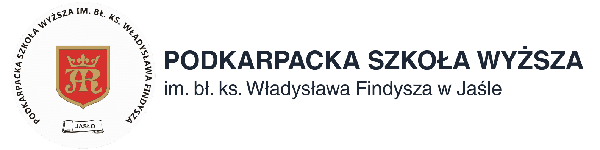 Logo Podkarpacka Szkoła Wyższa im. bł. ks. Władysława Findysza w Jaśle